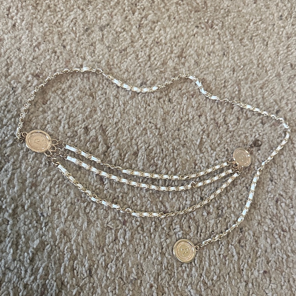 Layered Gold-Tone Coin chain belt